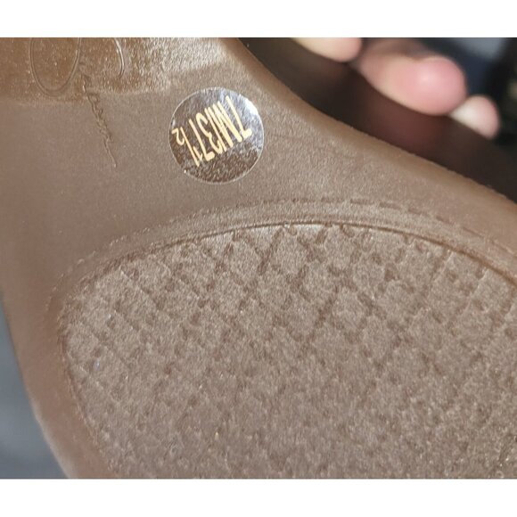 Jessica Simpson Zebra Strapped Platform Wedges Size 7M Faux Wood Sole NWOBox - Picture 3 of 5